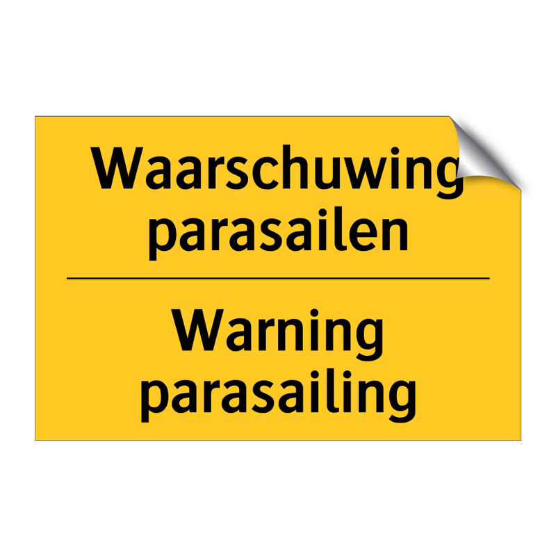 Waarschuwing parasailen - Warning parasailing & Waarschuwing parasailen - Warning parasailing