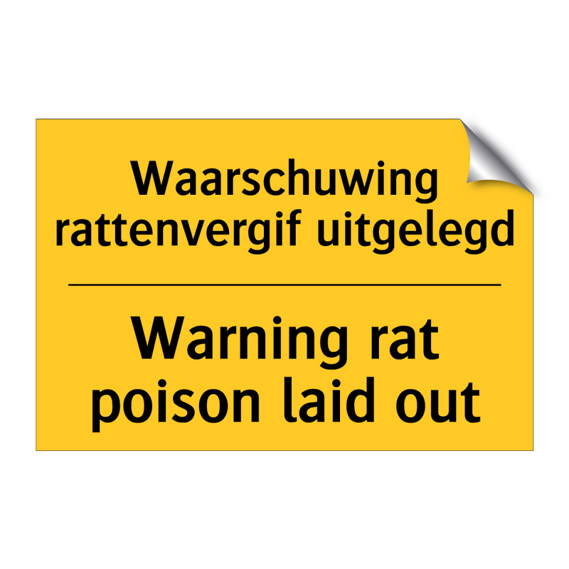 Waarschuwing rattenvergif uitgelegd - Warning rat poison laid out