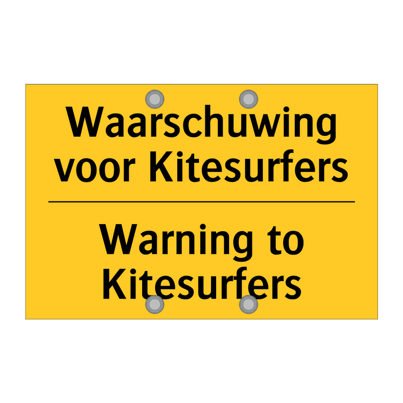 Waarschuwing voor Kitesurfers - Warning to Kitesurfers