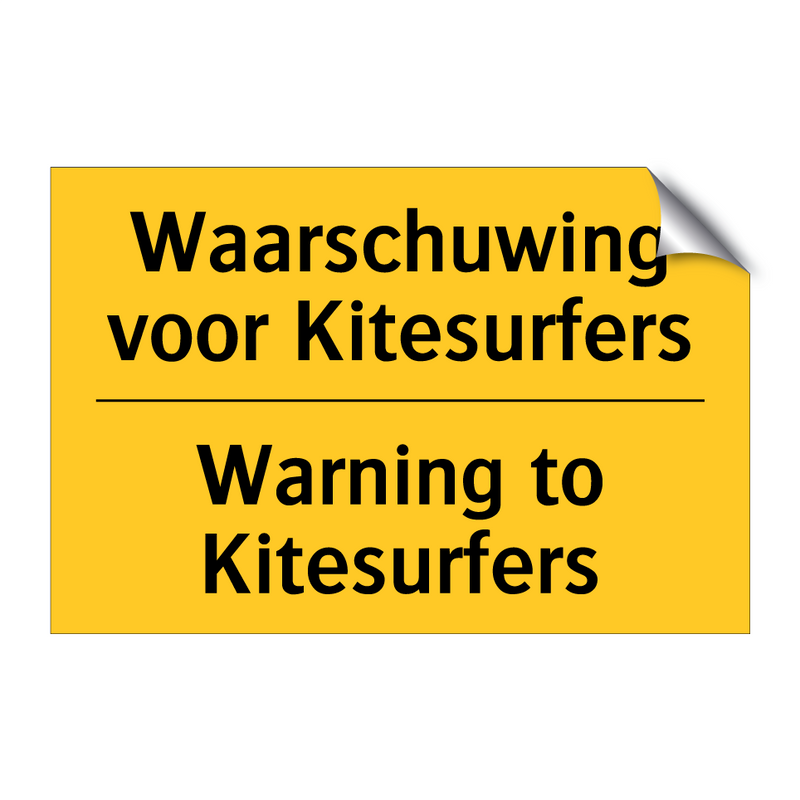 Waarschuwing voor Kitesurfers - Warning to Kitesurfers