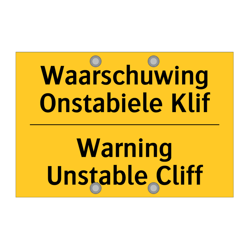 Waarschuwing Onstabiele Klif - Warning Unstable Cliff