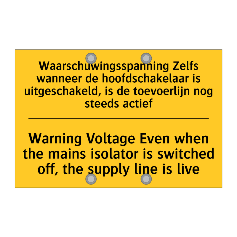 Waarschuwingsspanning Zelfs wanneer /.../ - Warning Voltage Even when the /.../