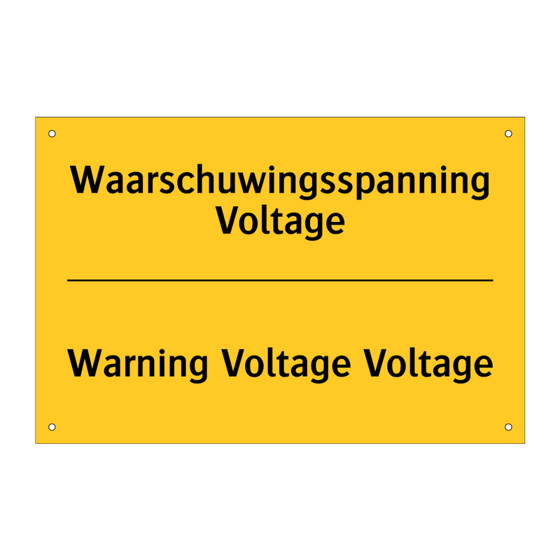 Waarschuwingsspanning Voltage - Warning Voltage Voltage