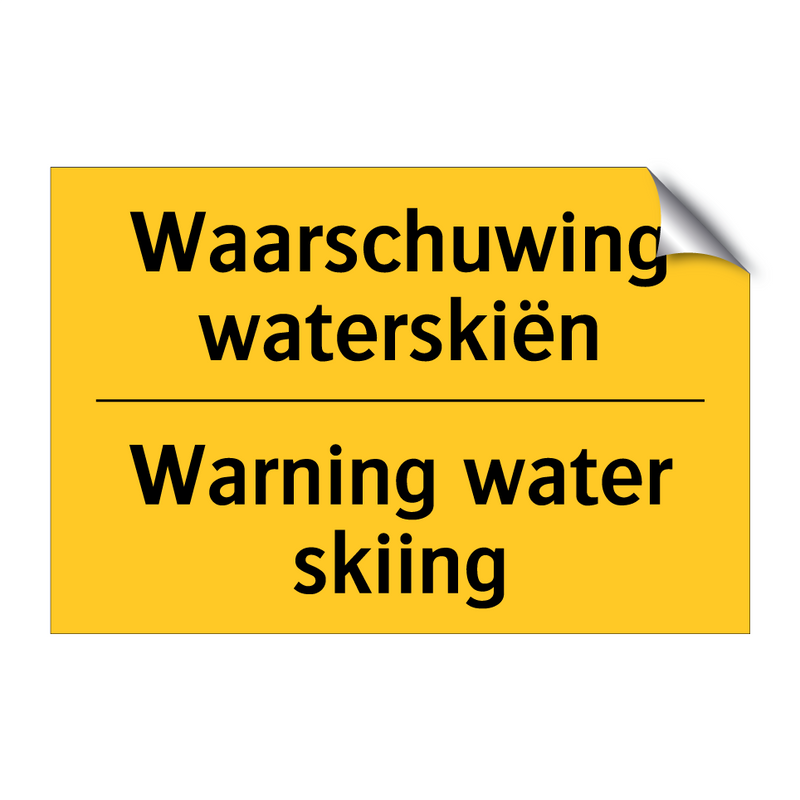 Waarschuwing waterskiën - Warning water skiing & Waarschuwing waterskiën - Warning water skiing