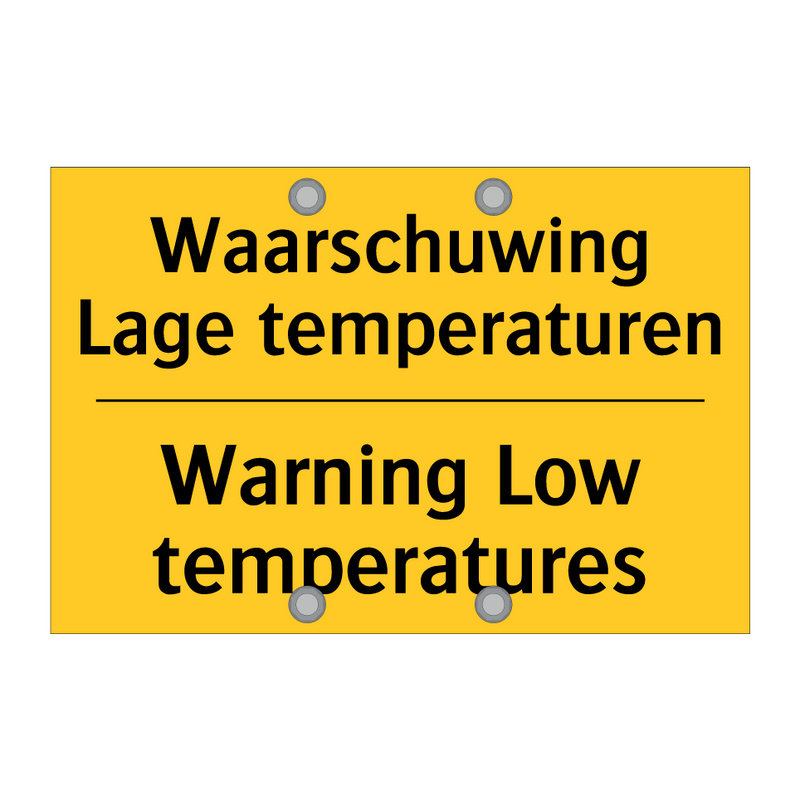 Waarschuwing Lage temperaturen - Warning Low temperatures