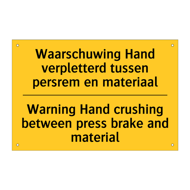 Waarschuwing Hand verpletterd /.../ - Warning Hand crushing between /.../