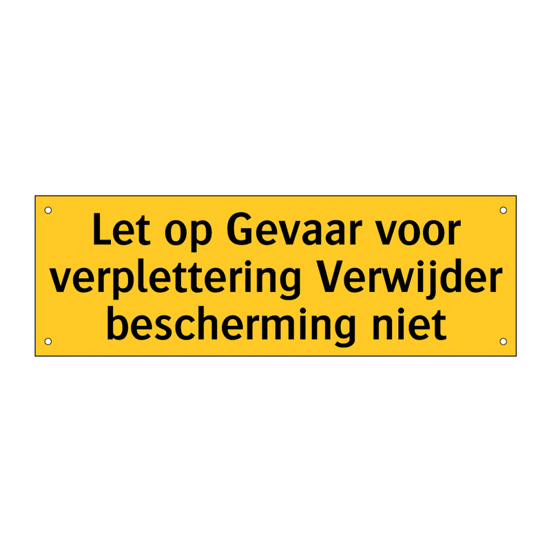 Let op Gevaar voor verplettering Verwijder bescherming /.../