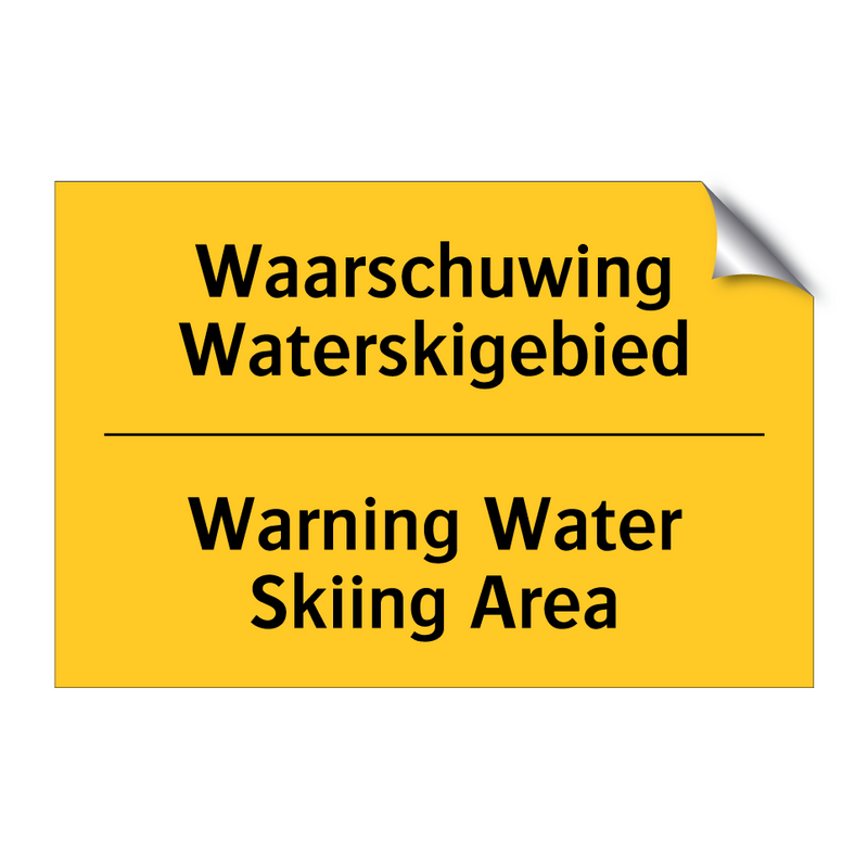 Waarschuwing Waterskigebied - Warning Water Skiing Area