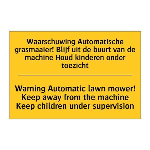 Waarschuwing Automatische grasmaaier! /.../ - Warning Automatic lawn mower! /.../