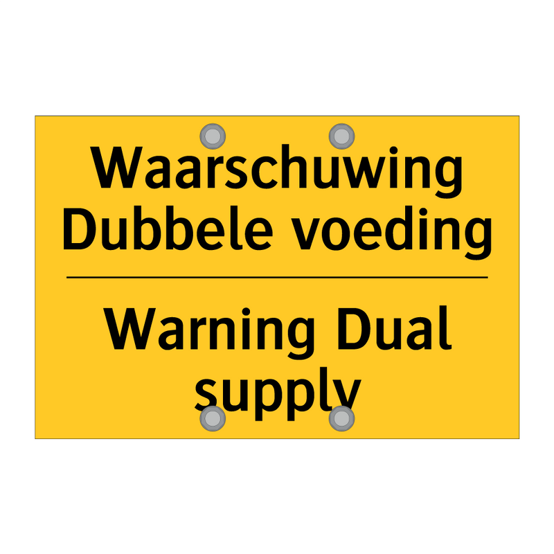 Waarschuwing Dubbele voeding - Warning Dual supply