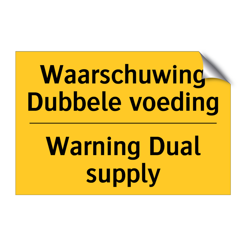 Waarschuwing Dubbele voeding - Warning Dual supply