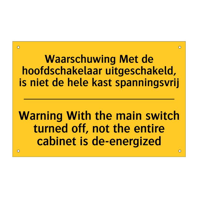 Waarschuwing Met de hoofdschakelaar /.../ - Warning With the main switch turned /.../