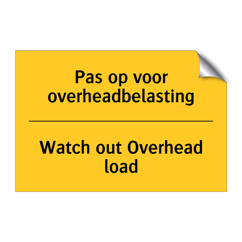 Pas op voor overheadbelasting - Watch out Overhead load