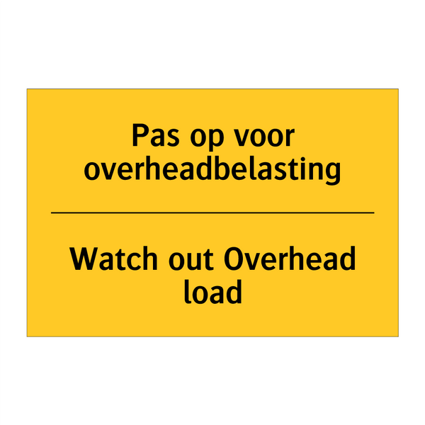 Pas op voor overheadbelasting - Watch out Overhead load