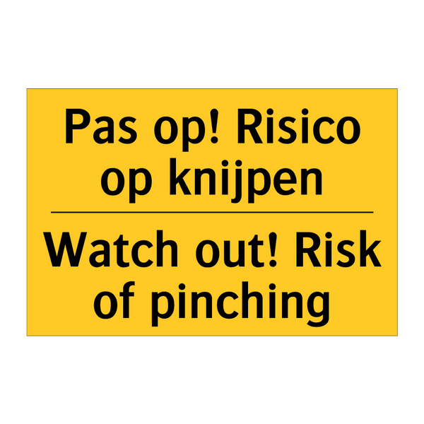 Pas op! Risico op knijpen - Watch out! Risk of pinching