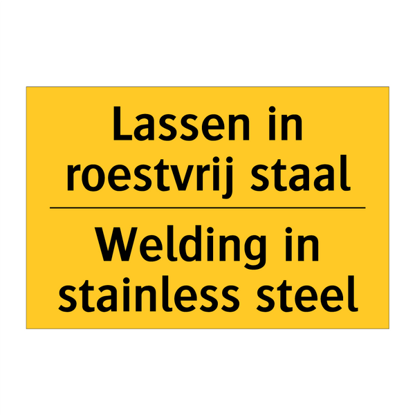 Lassen in roestvrij staal - Welding in stainless steel