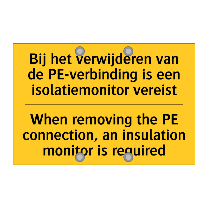 Bij het verwijderen van de PE-verbinding /.../ - When removing the PE connection, /.../