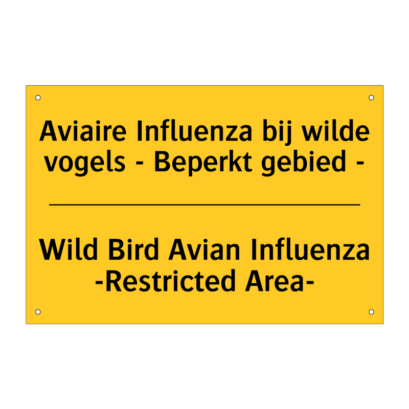 Aviaire Influenza bij wilde vogels - Beperkt gebied - - Wild Bird Avian Influenza -Restricted Area-