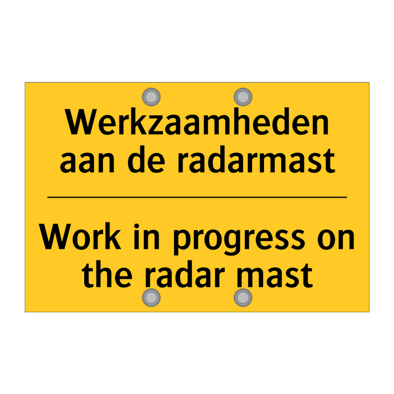 Werkzaamheden aan de radarmast - Work in progress on the radar mast