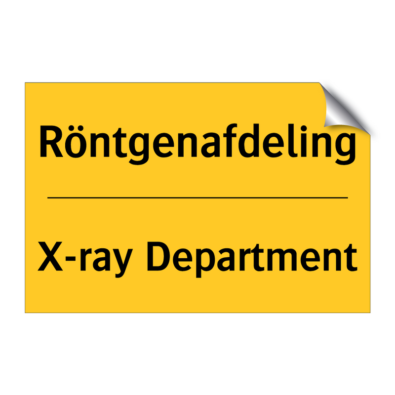 Röntgenafdeling - X-ray Department & Röntgenafdeling - X-ray Department