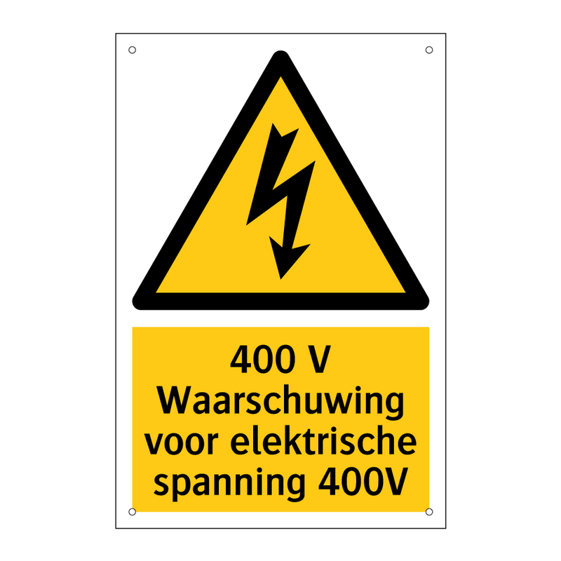 400 V Waarschuwing voor elektrische spanning 400V