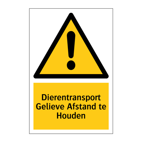 Dierentransport Gelieve Afstand te Houden