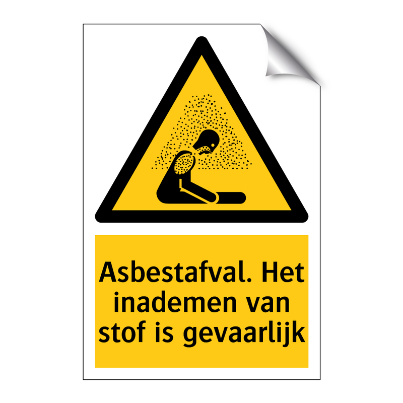 Asbestafval. Het inademen van stof is gevaarlijk