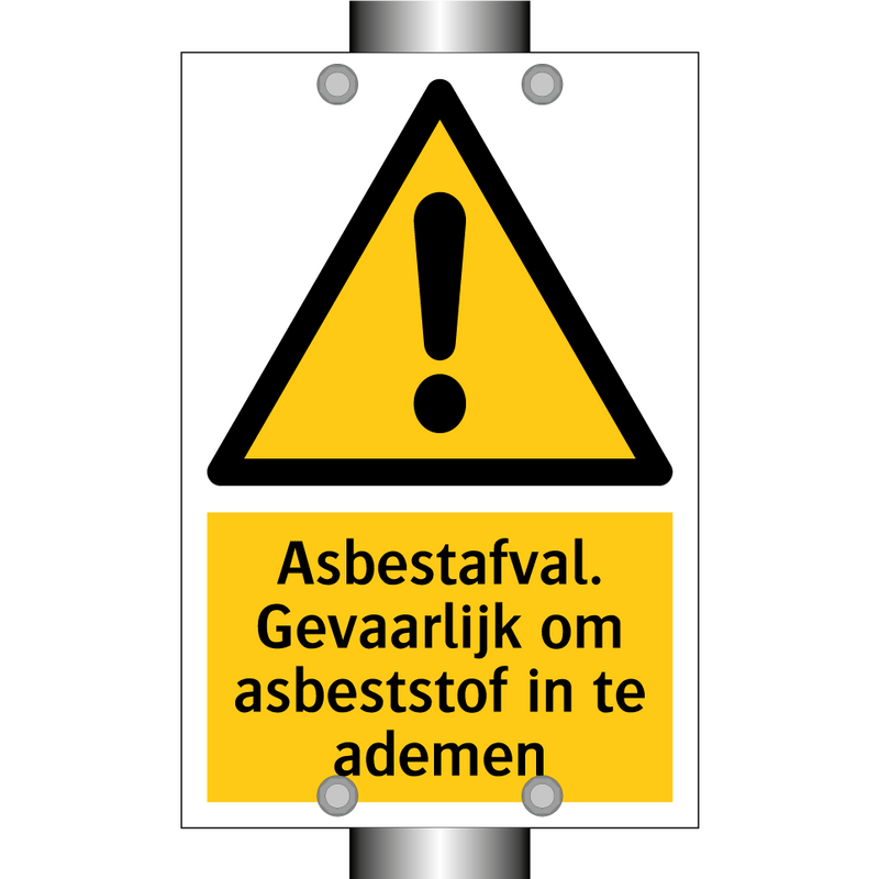 Asbestafval. Gevaarlijk om asbeststof in te ademen