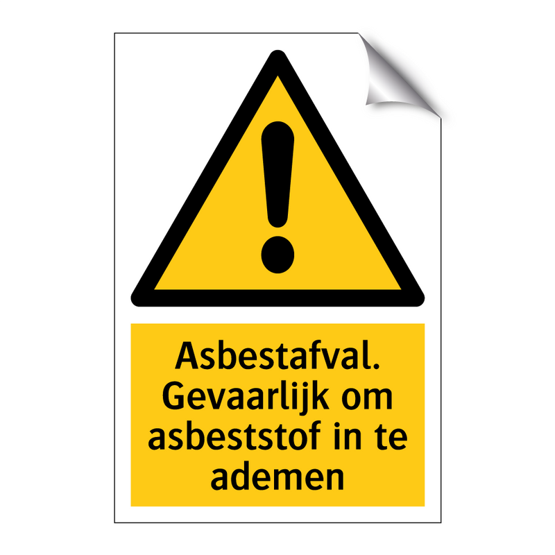 Asbestafval. Gevaarlijk om asbeststof in te ademen