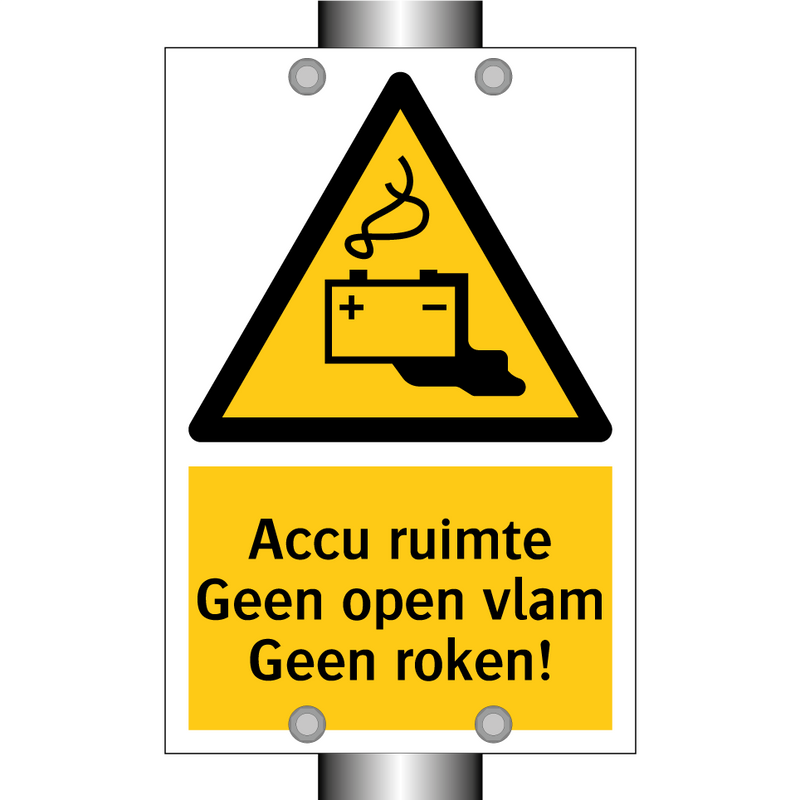 Accu ruimte Geen open vlam Geen roken!