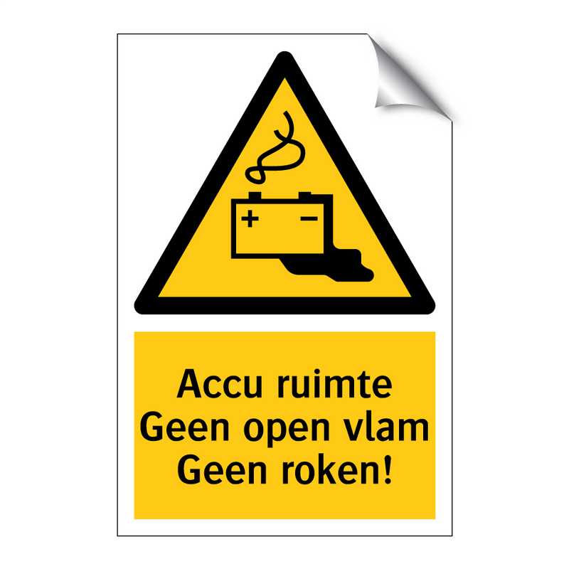 Accu ruimte Geen open vlam Geen roken!