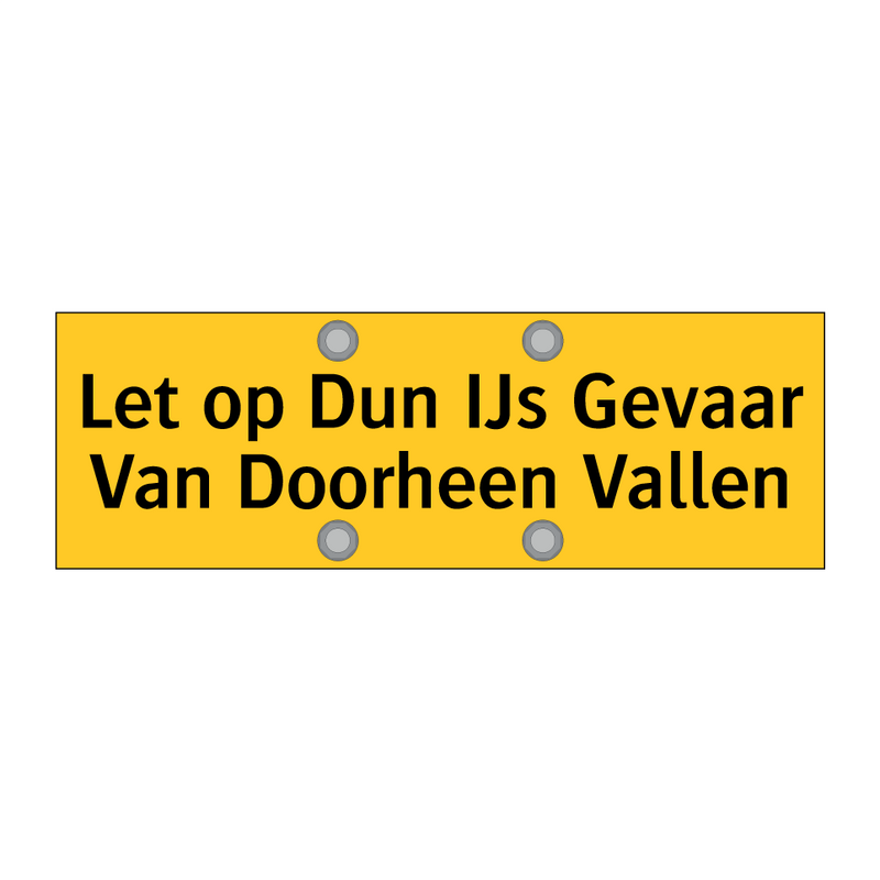 Let op Dun IJs Gevaar Van Doorheen Vallen & Let op Dun IJs Gevaar Van Doorheen Vallen