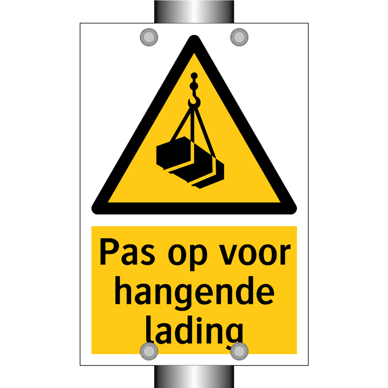 Pas op voor hangende lading