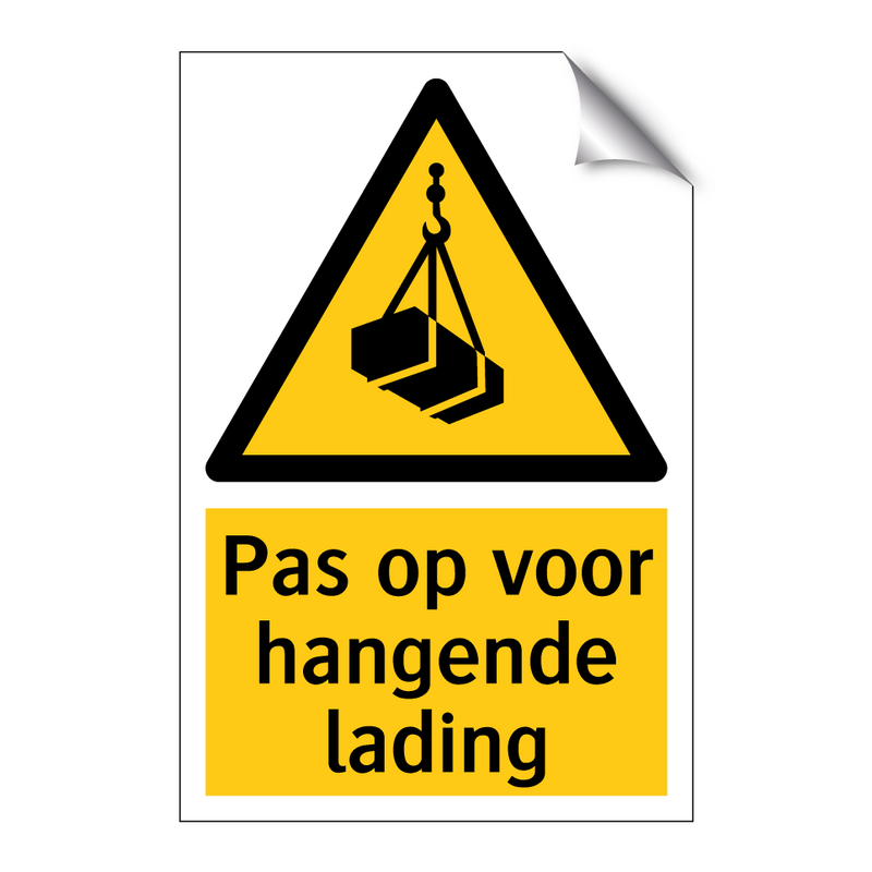 Pas op voor hangende lading