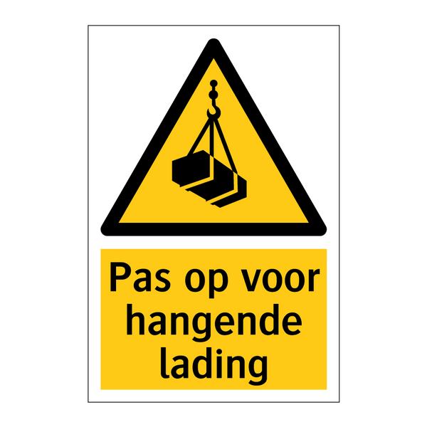 Pas op voor hangende lading