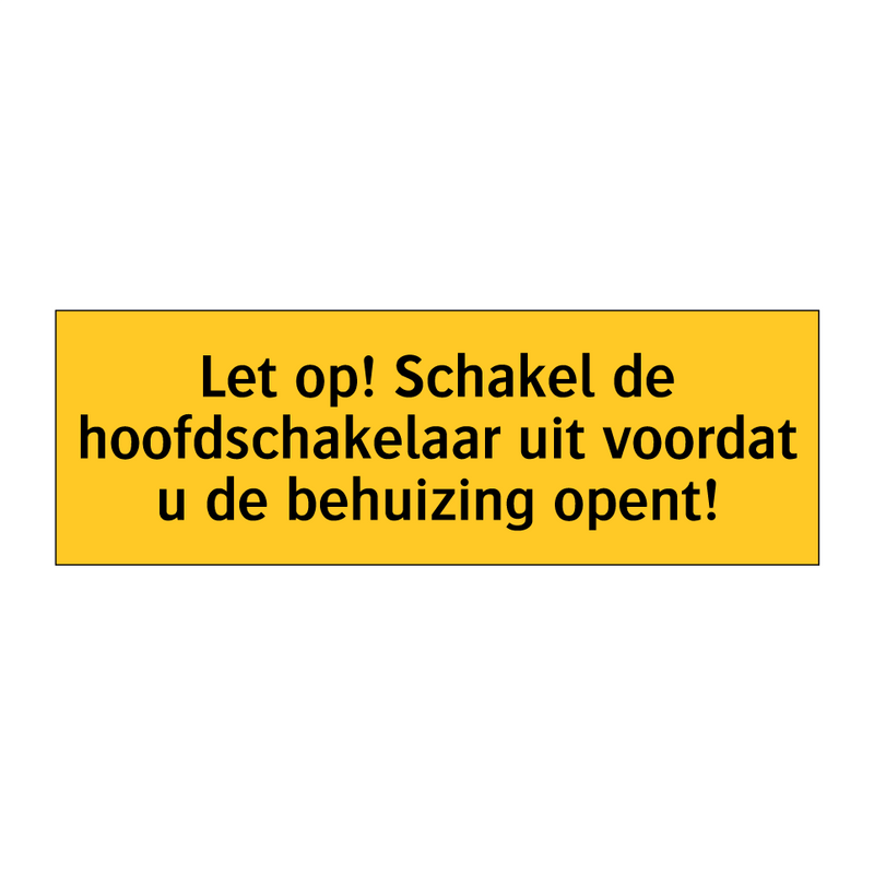 Let op! Schakel de hoofdschakelaar uit voordat u de /.../