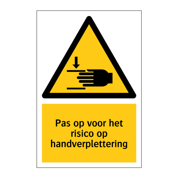 Pas op voor het risico op handverplettering