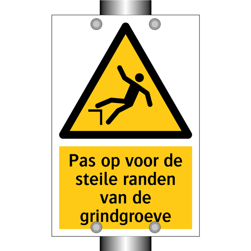 Pas op voor de steile randen van de grindgroeve