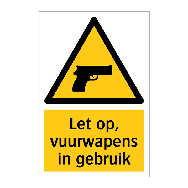 Let op, vuurwapens in gebruik