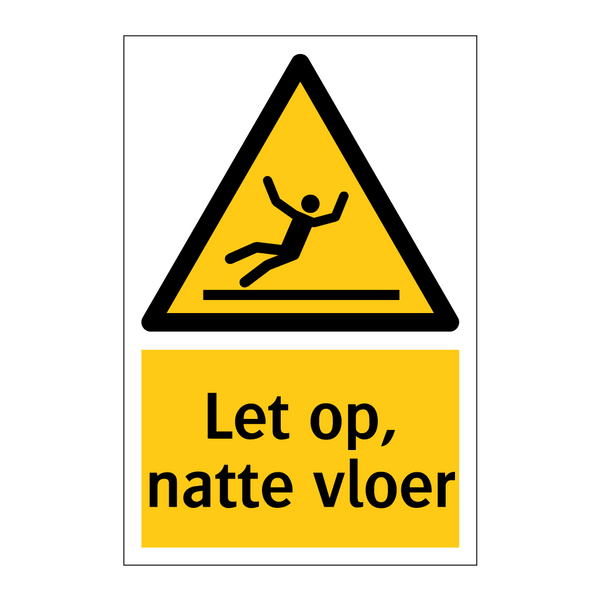 Let op, natte vloer