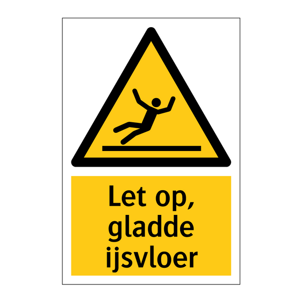 Let op, gladde ijsvloer