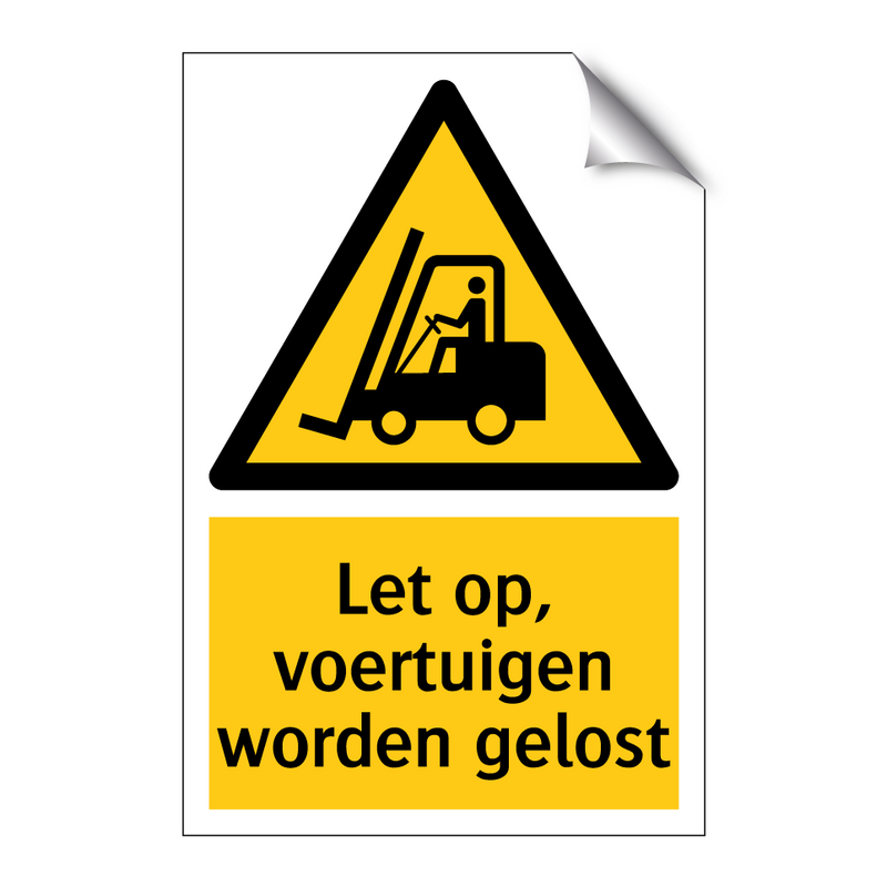 Let op, voertuigen worden gelost