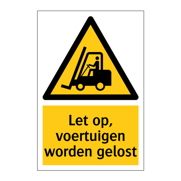 Let op, voertuigen worden gelost