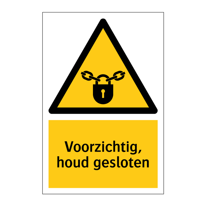 Voorzichtig, houd gesloten