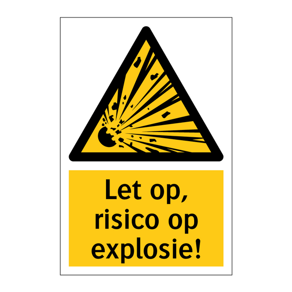 Let op, risico op explosie!