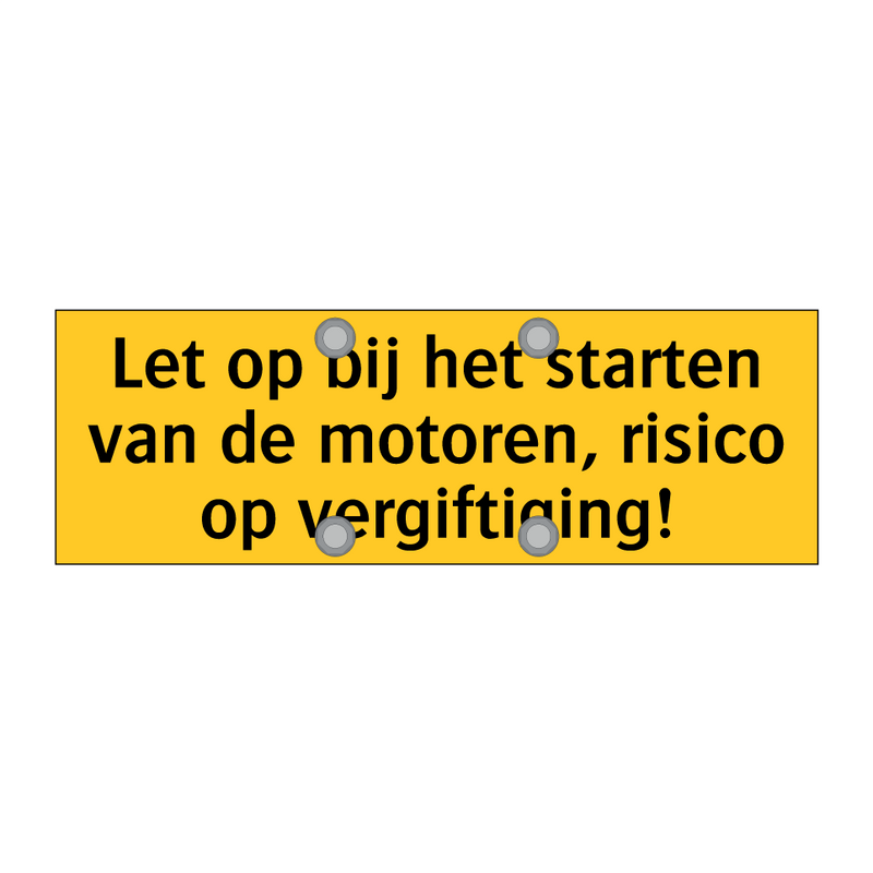 Let op bij het starten van de motoren, risico op /.../