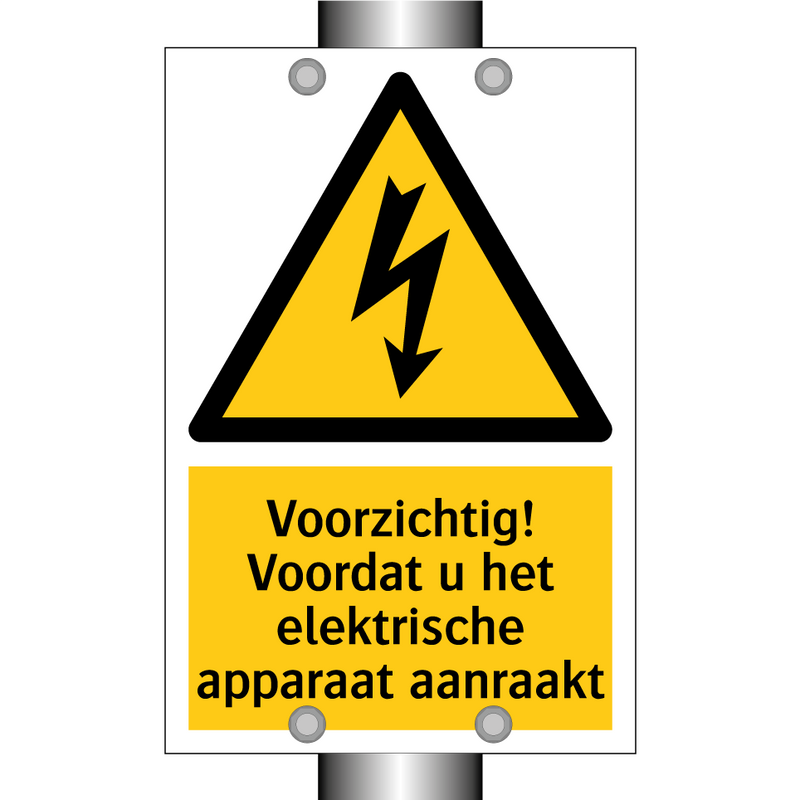 Voorzichtig! Voordat u het elektrische apparaat aanraakt