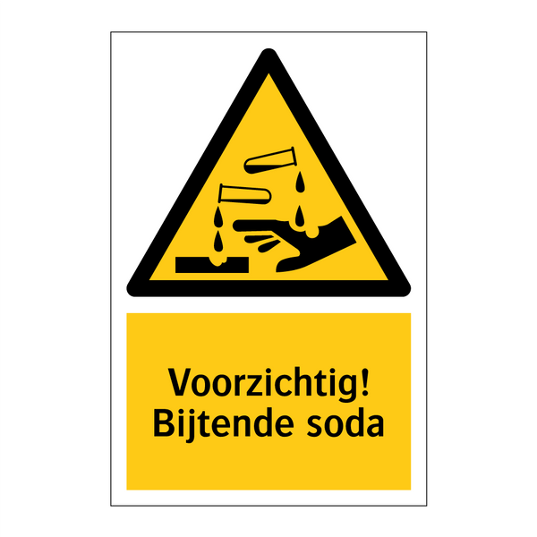 Voorzichtig! Bijtende soda