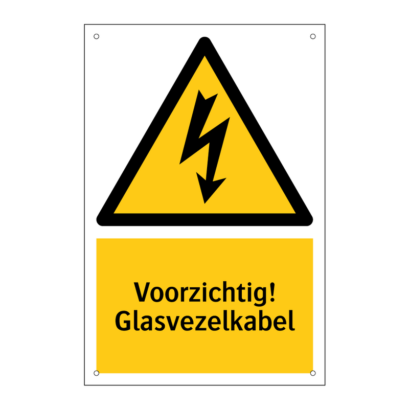 Voorzichtig! Glasvezelkabel