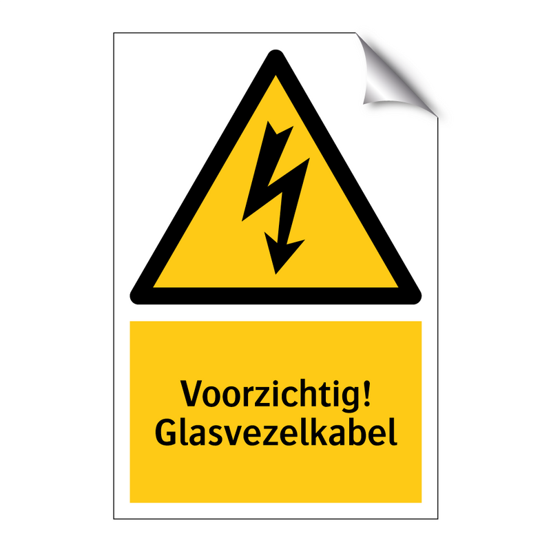 Voorzichtig! Glasvezelkabel